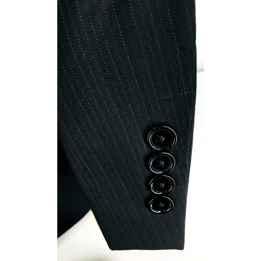 50XL Jos A Bank Signature Gold Mens Recent 2 Bttn 100% Wool Suit Black Pants 48